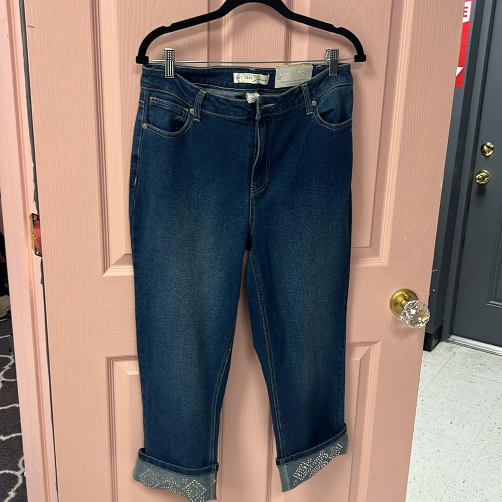 Ladies, size 12 high-rise straight, crop jeans